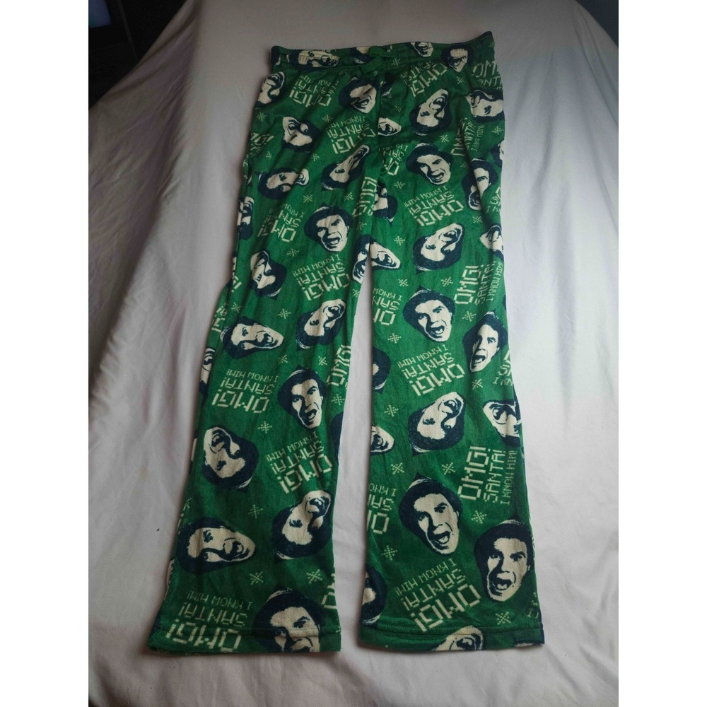 Elf OMG Santa I Know Him Pajama Pants Mens XL Green Graphic Cozy Loungewear